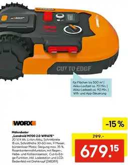 Hellweg Worx mähroboter „landroid m700 2.0 wr167e“ Angebot