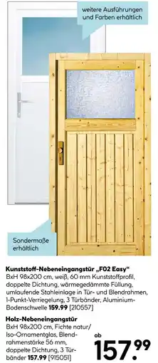Hellweg Kunststoff-nebeneingangstür „f02 easy“ Angebot