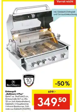 Hellweg Rothmann einbaugrill baltimore 4 plus Angebot