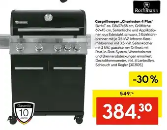 Hellweg Rothmann gasgrillwagen „charleston 4 plus“ Angebot