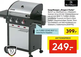 Hellweg Rothmann gasgrillwagen „oregon 3 turbo“ Angebot