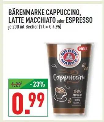 Marktkauf Bärenmarke cappuccino, latte macchiato oder espresso Angebot