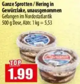 Mix Markt Ganze Sprotten/Hering in Gewürzlake, unausgenommen Angebot