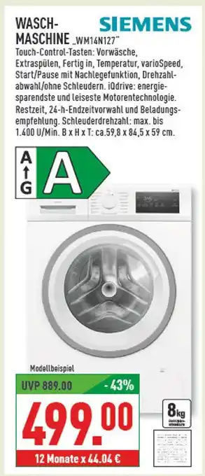 Marktkauf Siemens waschmaschine „wm14n127“ Angebot