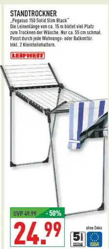 Marktkauf Leifheit standtrockner pegasus 150 solid slim black Angebot