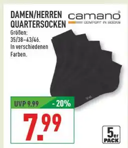 Marktkauf Camano damen/herren quartersocken Angebot