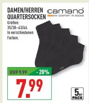 Marktkauf Camano damen/herren quartersocken Angebot