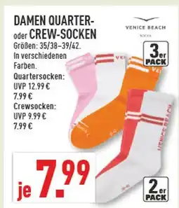 Marktkauf Venice beach damen quarter-socken Angebot
