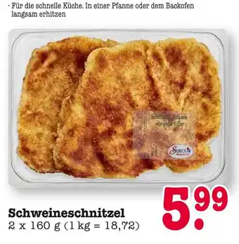 E-Center Schlachterei schweineschnitzel Angebot