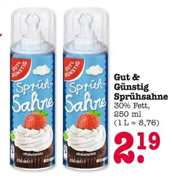 E-Center Gut & günstig sprühsahne Angebot