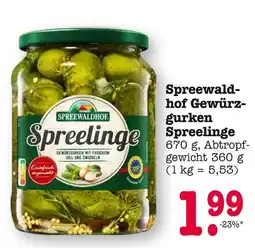 E-Center Spreewaldhof gewürzgurken spreelinge Angebot