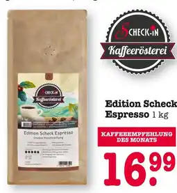 E-Center Check-in kaffeerösterei edition scheck espresso Angebot