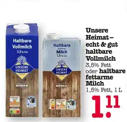 E-Center Unsere heimat haltbare vollmilch Angebot