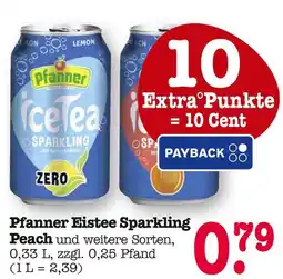 E-Center Pfanner eistee sparkling peach und weitere sorten Angebot