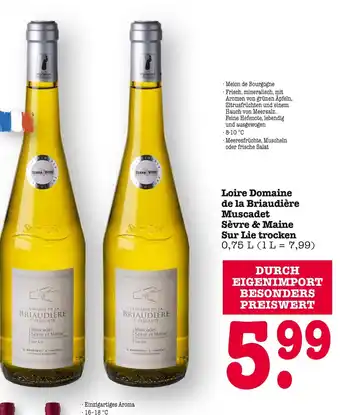 E-Center Domaine de la briaudière loire domaine de la briaudière muscadet sèvre & maine sur lie trocken Angebot