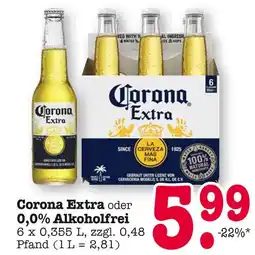 E-Center Corona corona extra oder 0,0% alkoholfrei Angebot
