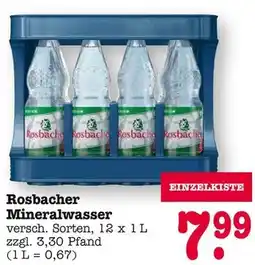 E-Center Rosbacher mineralwasser Angebot
