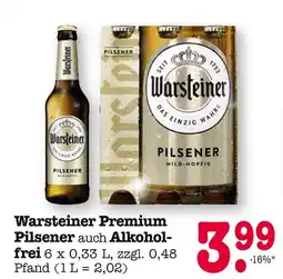 E-Center Warsteiner warsteiner premium pilsener auch alkoholfrei Angebot