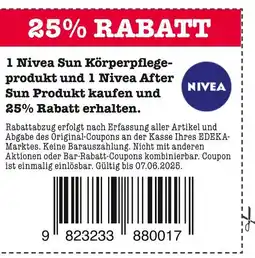E-Center Nivea nivea sun körperpflegeprodukt oder nivea after sun produkt Angebot
