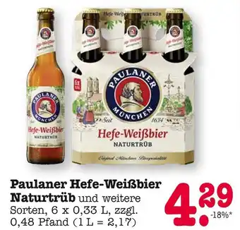 E-Center Paulaner hefe-weißbier naturtrüb Angebot