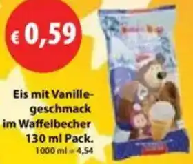 Mix Markt Eis mit Vanillegeschmack im Waffelbecher Angebot