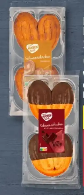 Aldi Nord Meine Kuchenwelt Schweinsöhrchen mit Vollmilchschokolade Angebot