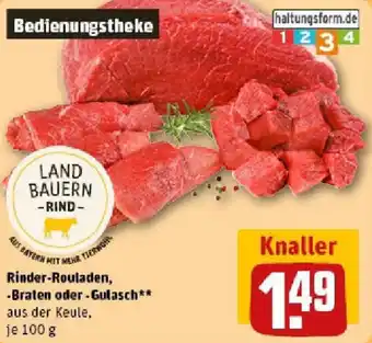 REWE Rinder-Rouladen, Braten oder Gulasch Angebot