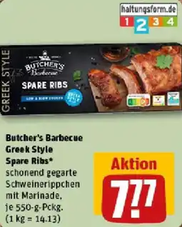 REWE Butcher's Barbecue Greek Style Spare Ribs Angebot