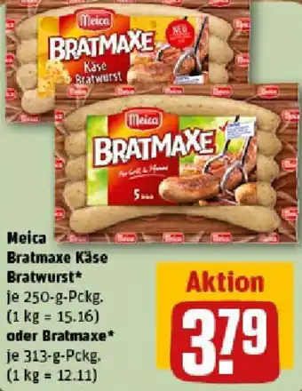 REWE Meica Bratmaxe Käse Bratwurst oder Bratmaxe Angebot