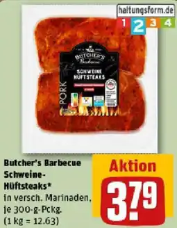 REWE Butcher's Barbecue Schweine Hüftsteaks Angebot