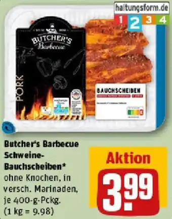 REWE Butcher's Barbecue Schweine Bauchscheiben Angebot