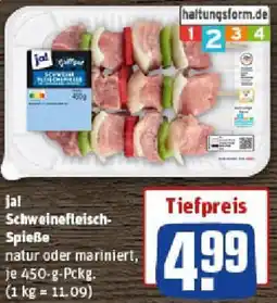 REWE ja! Schweinefleisch Spieße Angebot