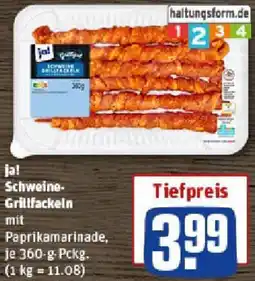 REWE ja! Schweine Grillfackeln Angebot