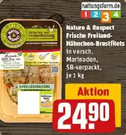 REWE Nature & Respect Frische Freiland Hähnchen-Brustfilets Angebot