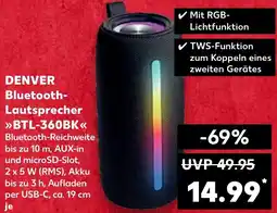 Kaufland DENVER Bluetooth Lautsprecher BTL-360BK Angebot