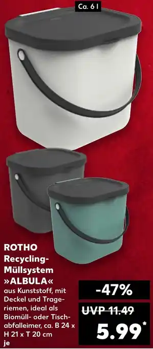 Kaufland ROTHO Recycling Müllsystem ALBULA Angebot