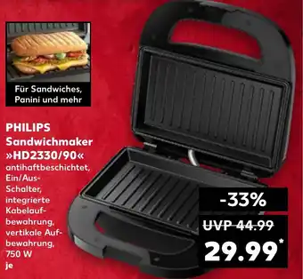 Kaufland PHILIPS Sandwichmaker HD2330/90 Angebot