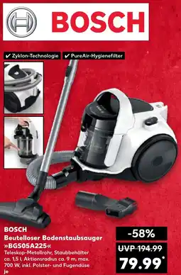 Kaufland BOSCH Beutelloser Bodenstaubsauger BGS05A225 Angebot