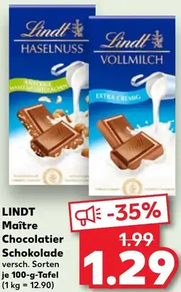 Kaufland LINDT Maître Chocolatier Schokolade Angebot