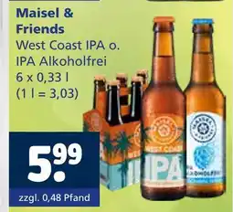 Getränkewelt Maisel & friends west coast ipa o. ipa alkoholfrei Angebot