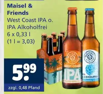 Getränkewelt Maisel & friends west coast ipa o. ipa alkoholfrei Angebot