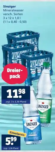 Getränkewelt Sinziger mineralwasser Angebot