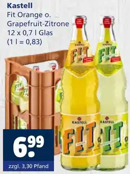 Getränkewelt Kastell fit orange o. grapefruit-zitrone Angebot