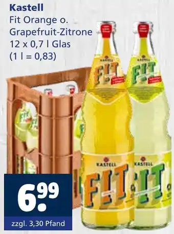 Getränkewelt Kastell fit orange o. grapefruit-zitrone Angebot