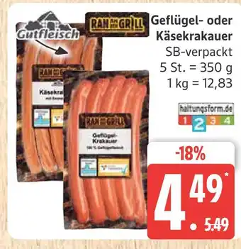 Marktkauf Gutfleisch geflügel- oder käsekrakauer Angebot