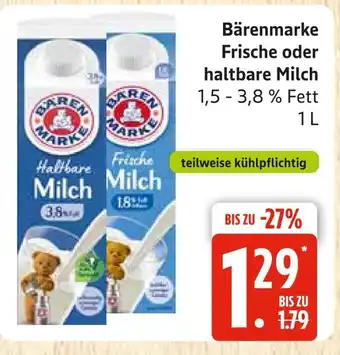 Marktkauf Bärenmarke frische oder haltbare milch Angebot