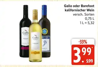Marktkauf Gallo gallo oder barefoot kalifornischer wein Angebot