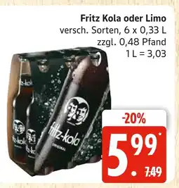 Marktkauf Fritz kola fritz kola oder limo Angebot