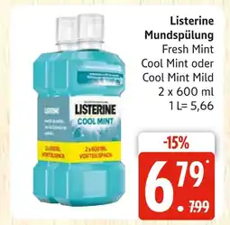 Marktkauf Listerine mundspülung cool mint Angebot