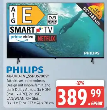 Marktkauf Philips 4k-uhd-tv „55pus7009“ Angebot